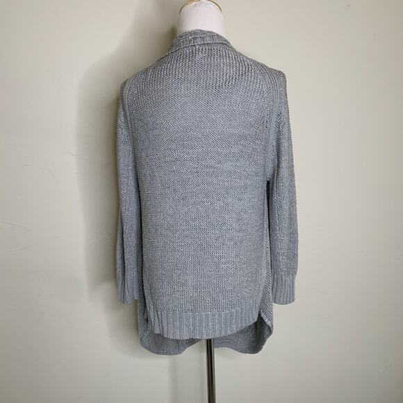 Kenneth Cole Gray Open Front Waterfall Cardigan Sz Medium - Picture 2 of 8